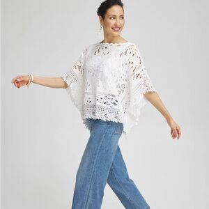 Chico's White Lace Poncho